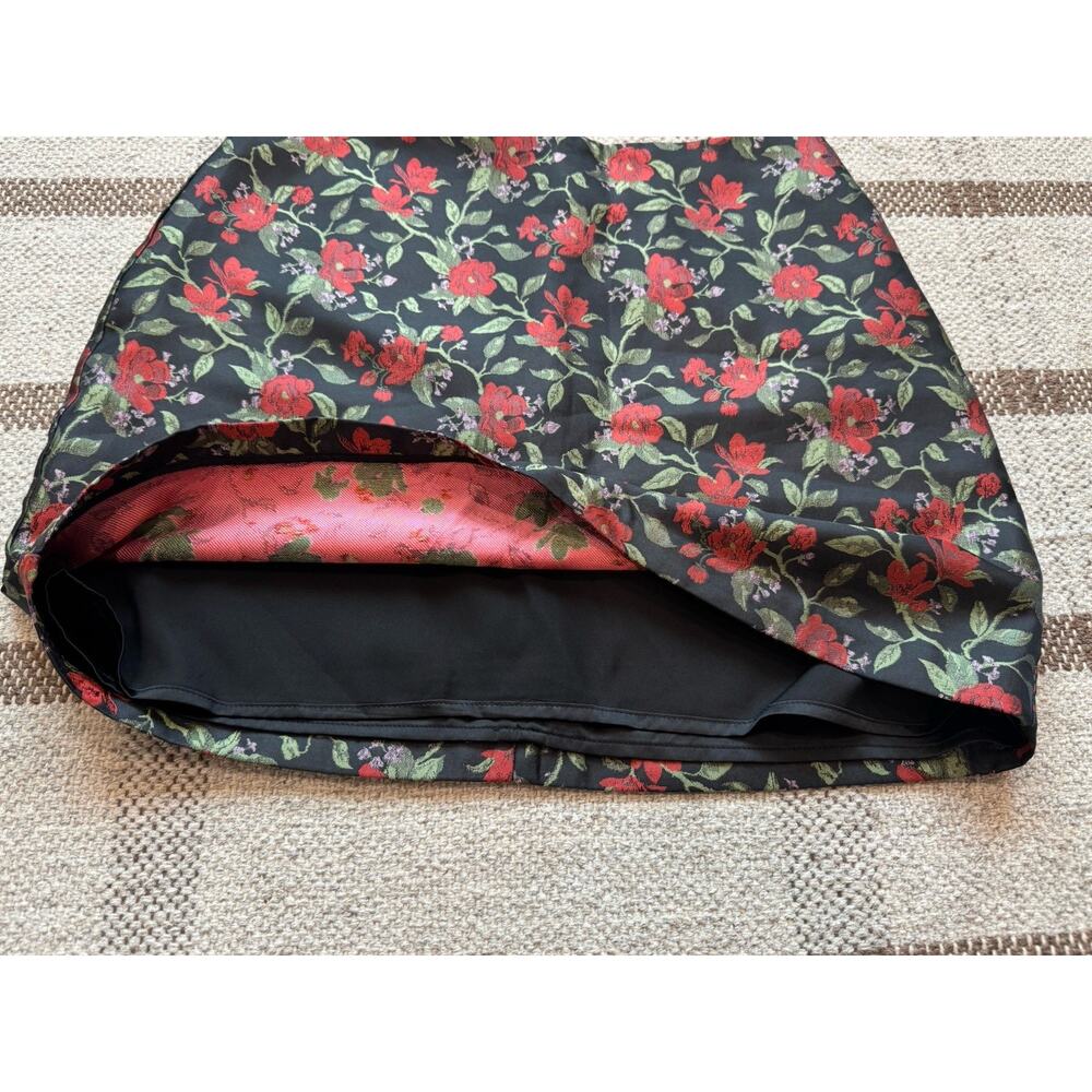 Reformation Veranda Skirt Es In Romance Mini Floral Red Black Size 4 Y2K Holiday - Picture 6 of 8